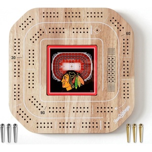 image:imageYouTheFan NHL Licensed Fan Cribbage Wood Board GameChicago Blackhawks