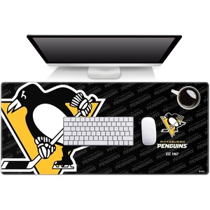 image:imageYouTheFan NHL OfficiallyLicensed Logo Series Desk Pad  Water and Stain Resistant HeavyDuty NonSlip Rubber Backing  Stitched Edge fits Under Mouse Computer and KeyboardPittsburgh Penguins