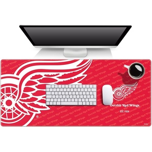 image:imageYouTheFan NHL OfficiallyLicensed Logo Series Desk Pad  Water and Stain Resistant HeavyDuty NonSlip Rubber Backing  Stitched Edge fits Under Mouse Computer and KeyboardDetroit Red Wings
