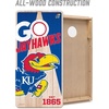 image:imageYouTheFan NCAA 2 x 4 Professional Wood Cornhole Game with Logo BagsKansas Jayhawks