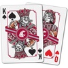 image:imageYouTheFan NCAA OfficiallyLicensed Playing Cards  Original Artwork on All face Cards and Jokers  Teams Official Colors  Quality Linen Texture  Designed in The USAWashington State Cougars