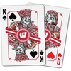image:imageYouTheFan NCAA OfficiallyLicensed Playing Cards  Original Artwork on All face Cards and Jokers  Teams Official Colors  Quality Linen Texture  Designed in The USAWisconsin Badgers