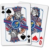 image:imageYouTheFan NCAA OfficiallyLicensed Playing Cards  Original Artwork on All face Cards and Jokers  Teams Official Colors  Quality Linen Texture  Designed in The USAKansas Jayhawks
