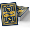 image:imageYouTheFan NCAA OfficiallyLicensed Playing Cards  Original Artwork on All face Cards and Jokers  Teams Official Colors  Quality Linen Texture  Designed in The USAWest Virginia Mountaineers