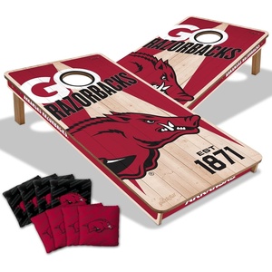 image:imageYouTheFan NCAA 2 x 4 Professional Wood Cornhole Game with Logo BagsArkansas Razorbacks