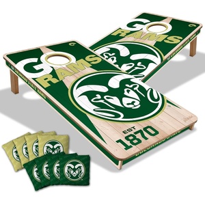image:imageYouTheFan NCAA 2 x 4 Professional Wood Cornhole Game with Logo BagsColorado State Rams