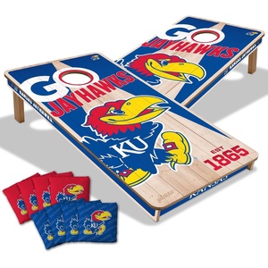 image:imageYouTheFan NCAA 2 x 4 Professional Wood Cornhole Game with Logo BagsKansas Jayhawks