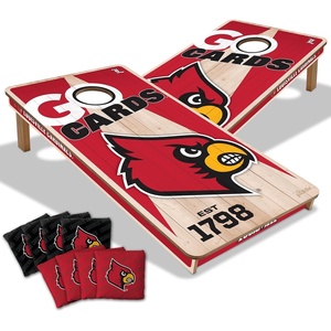image:imageYouTheFan NCAA 2 x 4 Professional Wood Cornhole Game with Logo BagsLouisville Cardinals