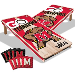 image:imageYouTheFan NCAA 2 x 4 Professional Wood Cornhole Game with Logo BagsMaryland Terrapins
