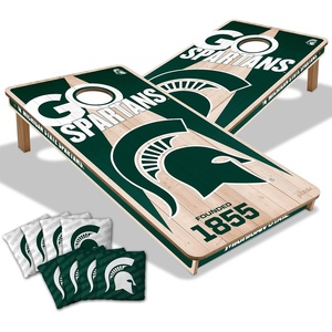 image:imageYouTheFan NCAA 2 x 4 Professional Wood Cornhole Game with Logo BagsMichigan State Spartans