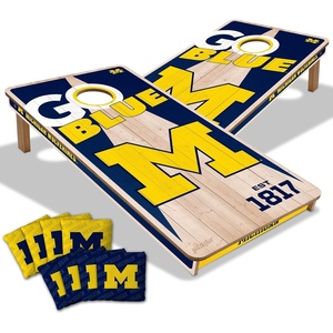 image:imageYouTheFan NCAA 2 x 4 Professional Wood Cornhole Game with Logo BagsMichigan Wolverines