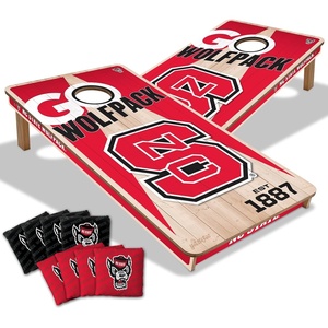 image:imageYouTheFan NCAA 2 x 4 Professional Wood Cornhole Game with Logo BagsNC State Wolfpack