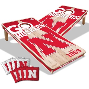 image:imageYouTheFan NCAA 2 x 4 Professional Wood Cornhole Game with Logo BagsNebraska Cornhuskers