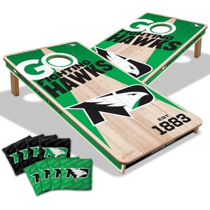 image:imageYouTheFan NCAA 2 x 4 Professional Wood Cornhole Game with Logo BagsNorth Dakota Fighting Hawk