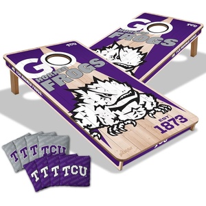 image:imageYouTheFan NCAA 2 x 4 Professional Wood Cornhole Game with Logo BagsTCU Horned Frogs