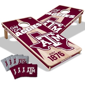 image:imageYouTheFan NCAA 2 x 4 Professional Wood Cornhole Game with Logo BagsTexas AM Aggies