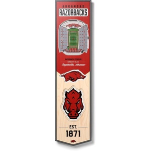 image:imageYouTheFan NCAA 3D StadiumView 8x32 BannerArkansas Razorbacks