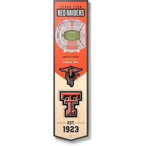 image:imageYouTheFan NCAA 3D StadiumView 8x32 BannerTexas Tech Red Raiders