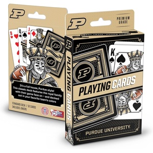 image:imageYouTheFan NCAA OfficiallyLicensed Playing Cards  Original Artwork on All face Cards and Jokers  Teams Official Colors  Quality Linen Texture  Designed in The USAPurdue Boilermakers