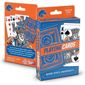 image:imageYouTheFan NCAA OfficiallyLicensed Playing Cards  Original Artwork on All face Cards and Jokers  Teams Official Colors  Quality Linen Texture  Designed in The USABoise State Broncos