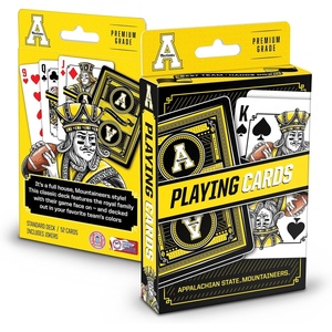 image:imageYouTheFan NCAA OfficiallyLicensed Playing Cards  Original Artwork on All face Cards and Jokers  Teams Official Colors  Quality Linen Texture  Designed in The USAAppalachian State Mountaineers
