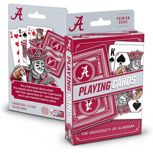 image:imageYouTheFan NCAA OfficiallyLicensed Playing Cards  Original Artwork on All face Cards and Jokers  Teams Official Colors  Quality Linen Texture  Designed in The USAAlabama Crimson Tide