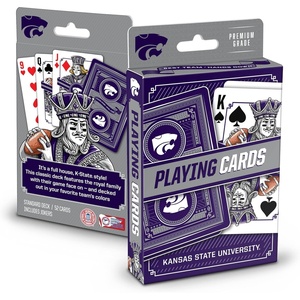 image:imageYouTheFan NCAA OfficiallyLicensed Playing Cards  Original Artwork on All face Cards and Jokers  Teams Official Colors  Quality Linen Texture  Designed in The USAKansas State Wildcats