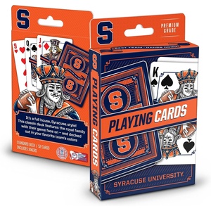 image:imageYouTheFan NCAA OfficiallyLicensed Playing Cards  Original Artwork on All face Cards and Jokers  Teams Official Colors  Quality Linen Texture  Designed in The USASyracuse Orange