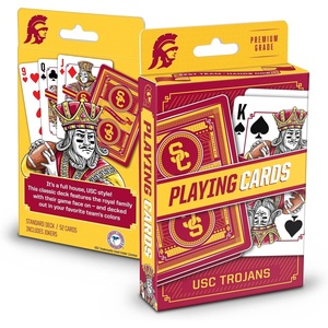 image:imageYouTheFan NCAA OfficiallyLicensed Playing Cards  Original Artwork on All face Cards and Jokers  Teams Official Colors  Quality Linen Texture  Designed in The USAUSC Trojans