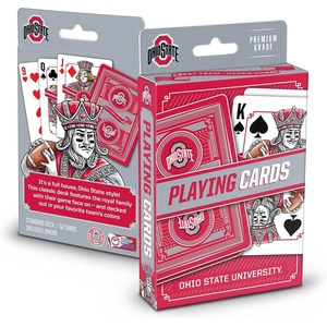 image:imageYouTheFan NCAA OfficiallyLicensed Playing Cards  Original Artwork on All face Cards and Jokers  Teams Official Colors  Quality Linen Texture  Designed in The USAOhio State Buckeyes
