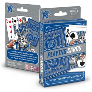 image:imageYouTheFan NCAA OfficiallyLicensed Playing Cards  Original Artwork on All face Cards and Jokers  Teams Official Colors  Quality Linen Texture  Designed in The USAMemphis Tigers