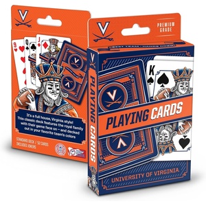 image:imageYouTheFan NCAA OfficiallyLicensed Playing Cards  Original Artwork on All face Cards and Jokers  Teams Official Colors  Quality Linen Texture  Designed in The USAVirginia Cavaliers