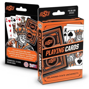 image:imageYouTheFan NCAA OfficiallyLicensed Playing Cards  Original Artwork on All face Cards and Jokers  Teams Official Colors  Quality Linen Texture  Designed in The USAOklahoma State Cowboys
