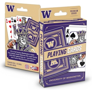 image:imageYouTheFan NCAA OfficiallyLicensed Playing Cards  Original Artwork on All face Cards and Jokers  Teams Official Colors  Quality Linen Texture  Designed in The USAWashington Huskies