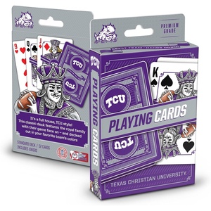 image:imageYouTheFan NCAA OfficiallyLicensed Playing Cards  Original Artwork on All face Cards and Jokers  Teams Official Colors  Quality Linen Texture  Designed in The USATCU Horned Frogs