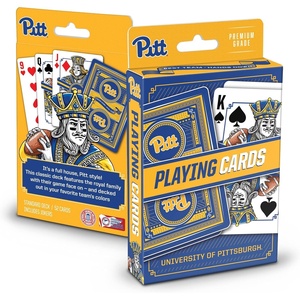 image:imageYouTheFan NCAA OfficiallyLicensed Playing Cards  Original Artwork on All face Cards and Jokers  Teams Official Colors  Quality Linen Texture  Designed in The USAPittsburgh Panthers