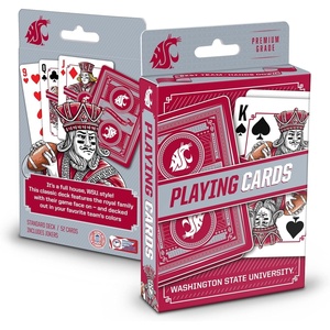 image:imageYouTheFan NCAA OfficiallyLicensed Playing Cards  Original Artwork on All face Cards and Jokers  Teams Official Colors  Quality Linen Texture  Designed in The USAWashington State Cougars