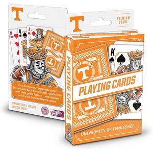image:imageYouTheFan NCAA OfficiallyLicensed Playing Cards  Original Artwork on All face Cards and Jokers  Teams Official Colors  Quality Linen Texture  Designed in The USATennessee Volunteers