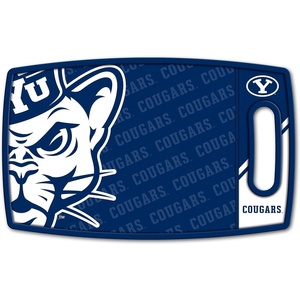 image:imageYouTheFan NCAA Officiallylicensed Logo Series Cutting Board  reversible design for double the cutting surface  gentle on knives team message on both front and backBYU Cougars