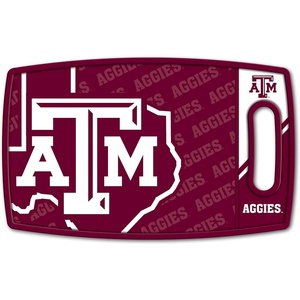 image:imageYouTheFan NCAA Officiallylicensed Logo Series Cutting Board  reversible design for double the cutting surface  gentle on knives team message on both front and backTexas AM Aggies