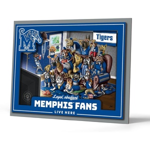 image:imageYouTheFan Officiallylicensed NCAA Purebred 3D Wall Art  Humorous original handdrawn cartoon artwork multilayer funny gift indoor team decorMemphis Tigers