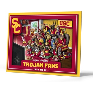 image:imageYouTheFan Officiallylicensed NCAA Purebred 3D Wall Art  Humorous original handdrawn cartoon artwork multilayer funny gift indoor team decorUSC Trojans