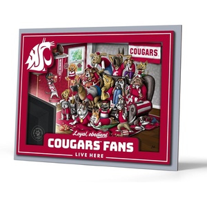 image:imageYouTheFan Officiallylicensed NCAA Purebred 3D Wall Art  Humorous original handdrawn cartoon artwork multilayer funny gift indoor team decorWashington State Cougars