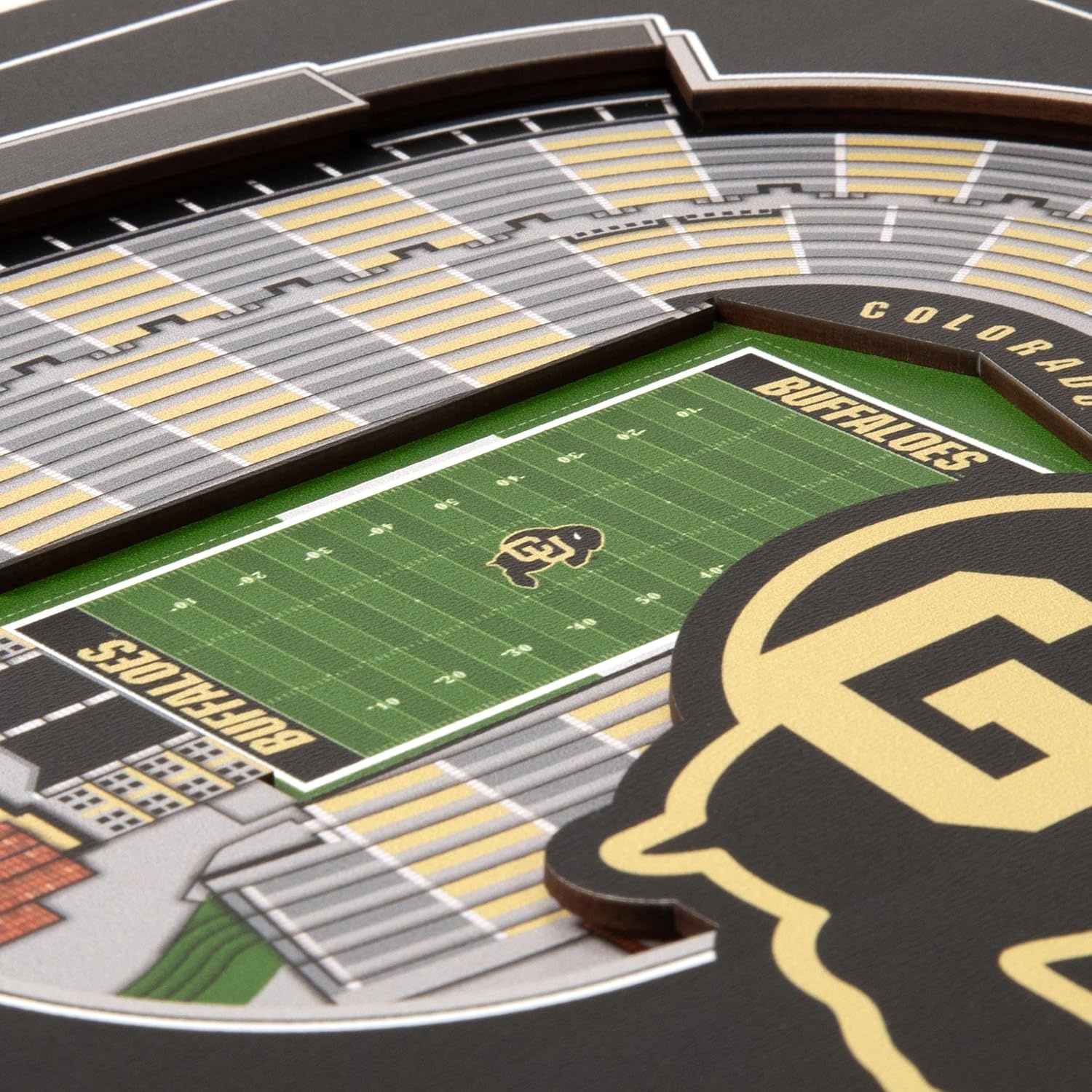 image:imageYouTheFan Officiallylicensed NCAA Stadium Series 3D Wall Art  multilayer team stadium replica detailed sports fan gift indoor decorColorado Buffaloes