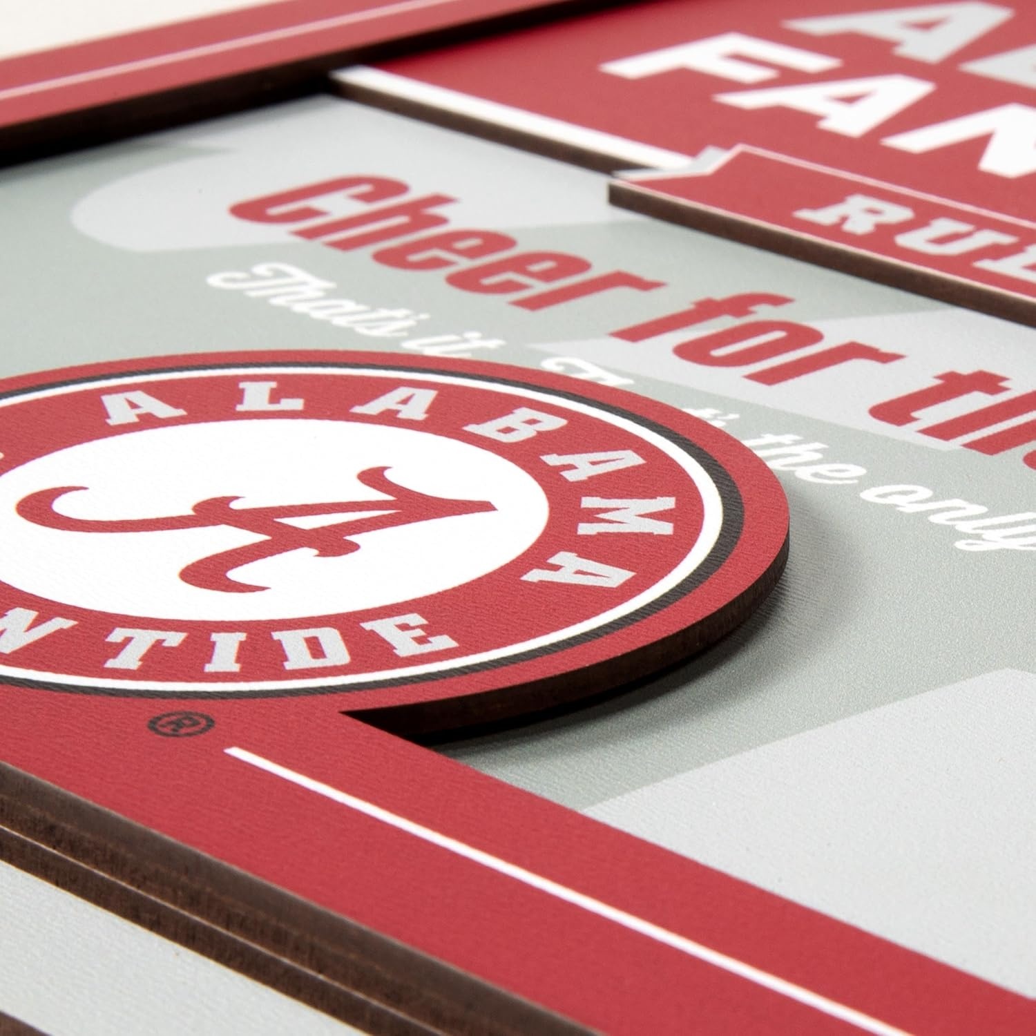 image:imageYouTheFan Officiallylicensed NCAA Tide Fan Rules Wall Art multiple layers humorous team artwork sports fan motto showcases funny rules indoor decorAlabama Crimson Tide