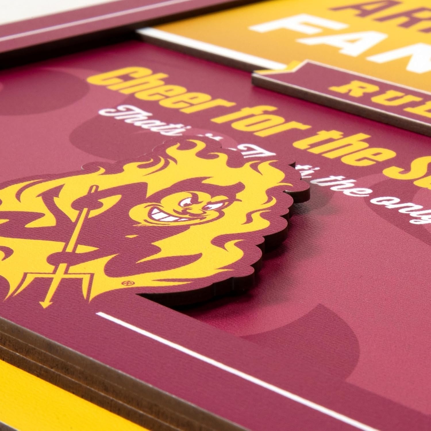 image:imageYouTheFan Officiallylicensed NCAA Tide Fan Rules Wall Art multiple layers humorous team artwork sports fan motto showcases funny rules indoor decorArizona State Sun Devils
