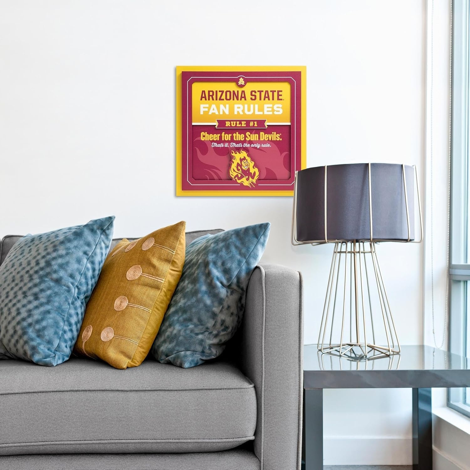 image:imageYouTheFan Officiallylicensed NCAA Tide Fan Rules Wall Art multiple layers humorous team artwork sports fan motto showcases funny rules indoor decorArizona State Sun Devils