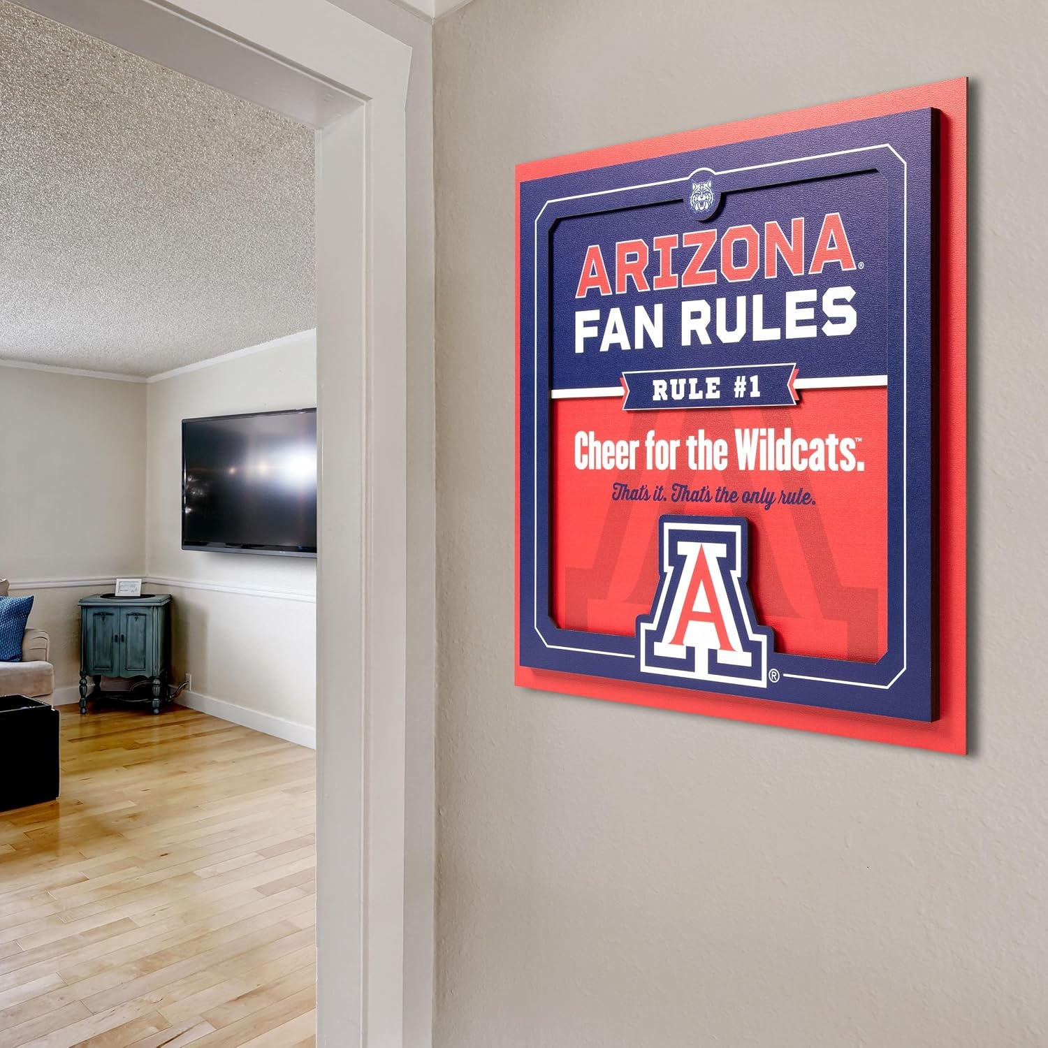 image:imageYouTheFan Officiallylicensed NCAA Tide Fan Rules Wall Art multiple layers humorous team artwork sports fan motto showcases funny rules indoor decorArizona Wildcats