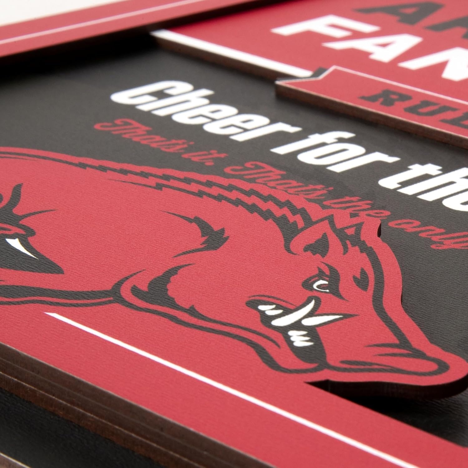 image:imageYouTheFan Officiallylicensed NCAA Tide Fan Rules Wall Art multiple layers humorous team artwork sports fan motto showcases funny rules indoor decorArkansas Razorbacks