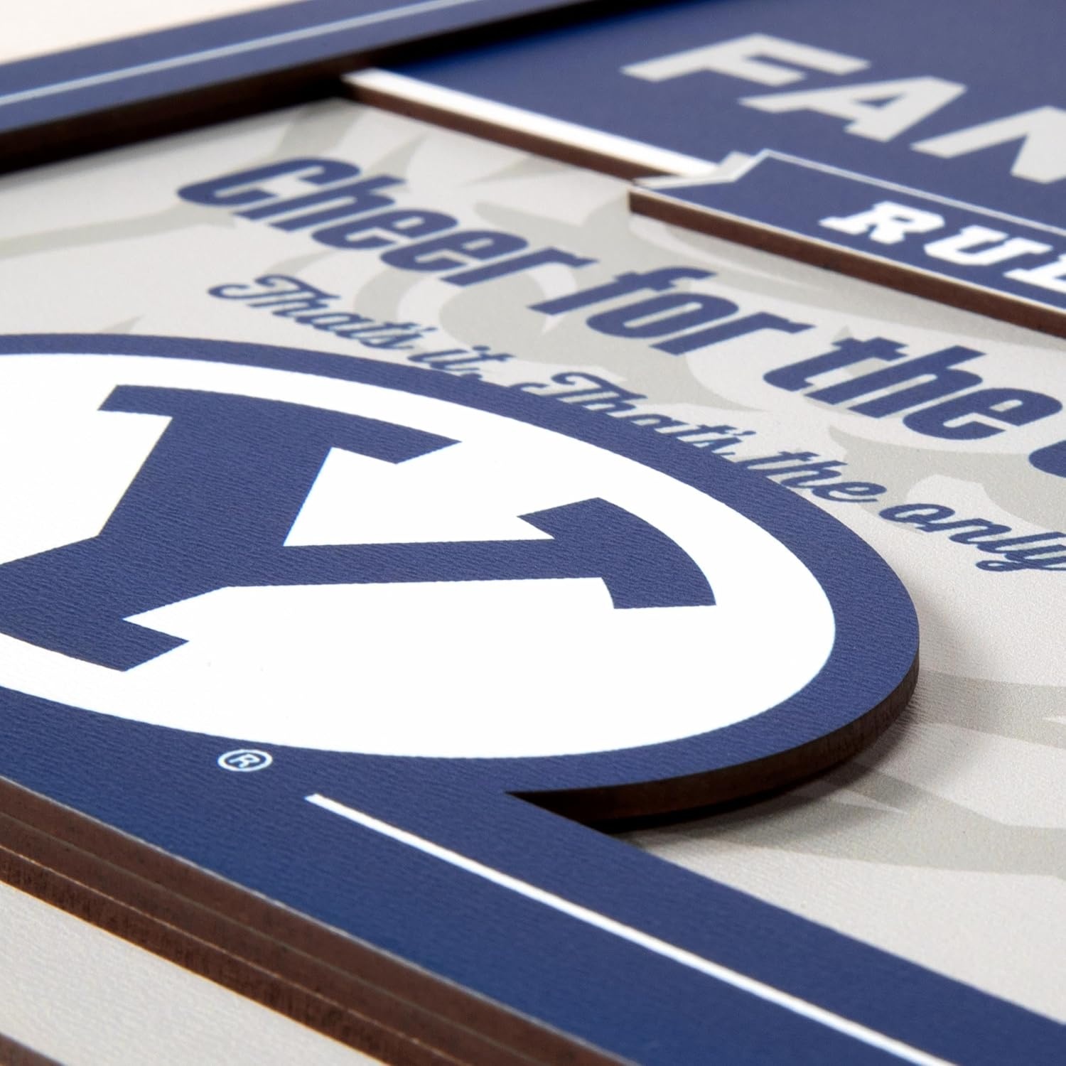 image:imageYouTheFan Officiallylicensed NCAA Tide Fan Rules Wall Art multiple layers humorous team artwork sports fan motto showcases funny rules indoor decorBYU Cougars